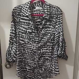 Calvin Klein Monochrome Patterned Button Down Shirt